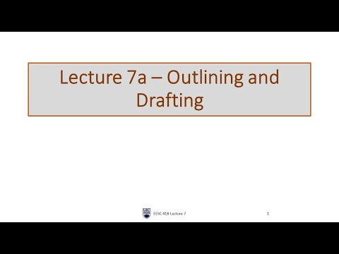 Lecture 7a Outlining and Drafting